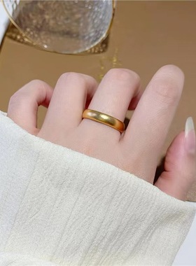 情侣原创设计古法素圈戒指