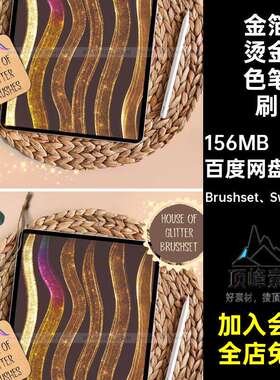 46款质感厚涂鎏金属笔刷闪粉Brushset、Swatche