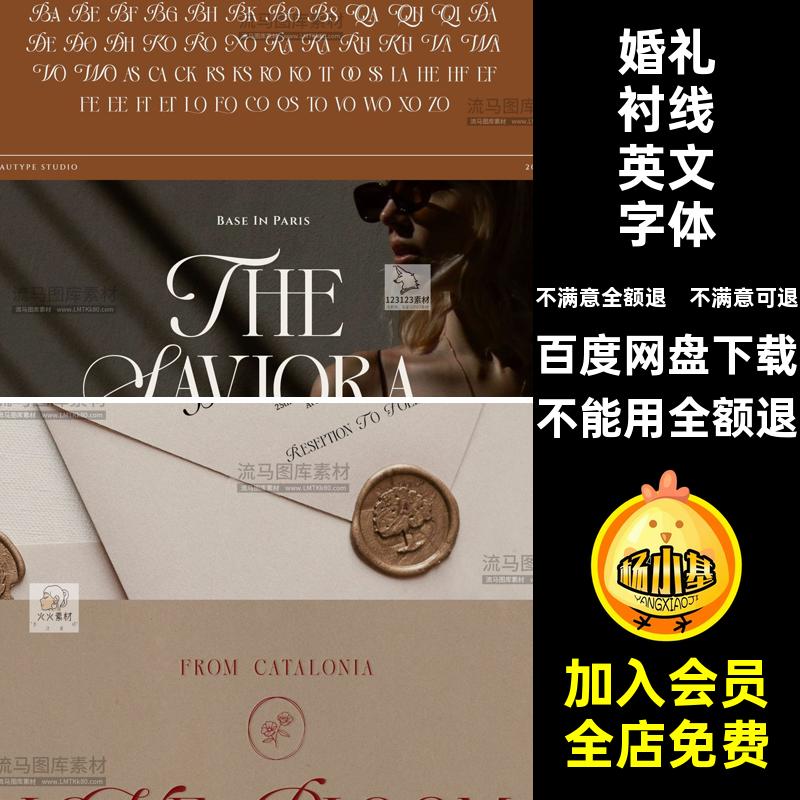 现代优雅品牌杂志标题婚礼设计衬线英文字体安装包字体库支持PSAI
