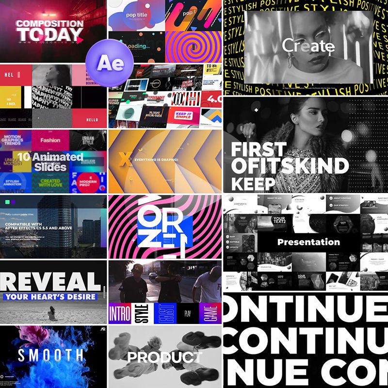 动态字幕3D标题文字排版片头视频特效动态AE文件模板AEP设计素材