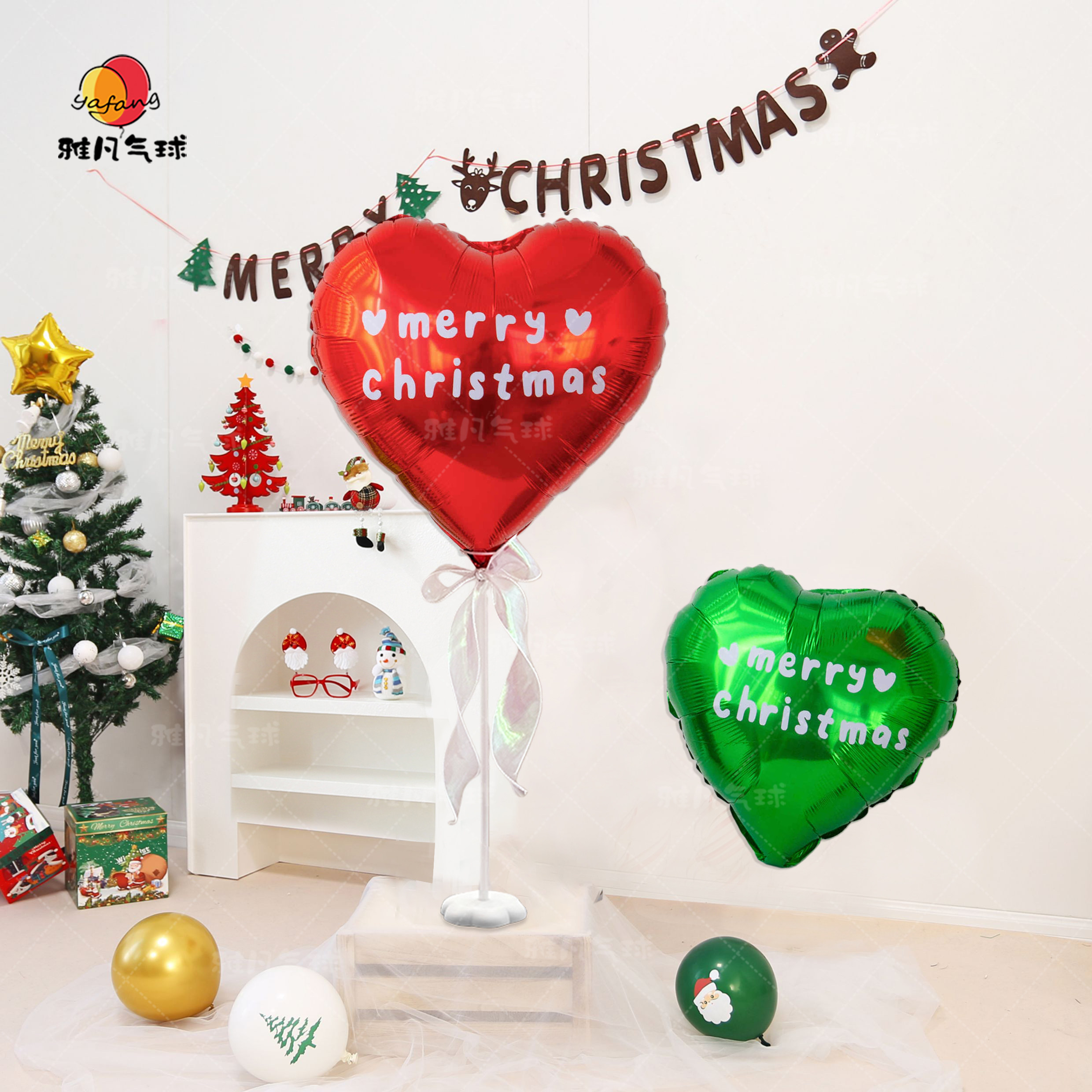 圣诞节气球爱心桌摆气球