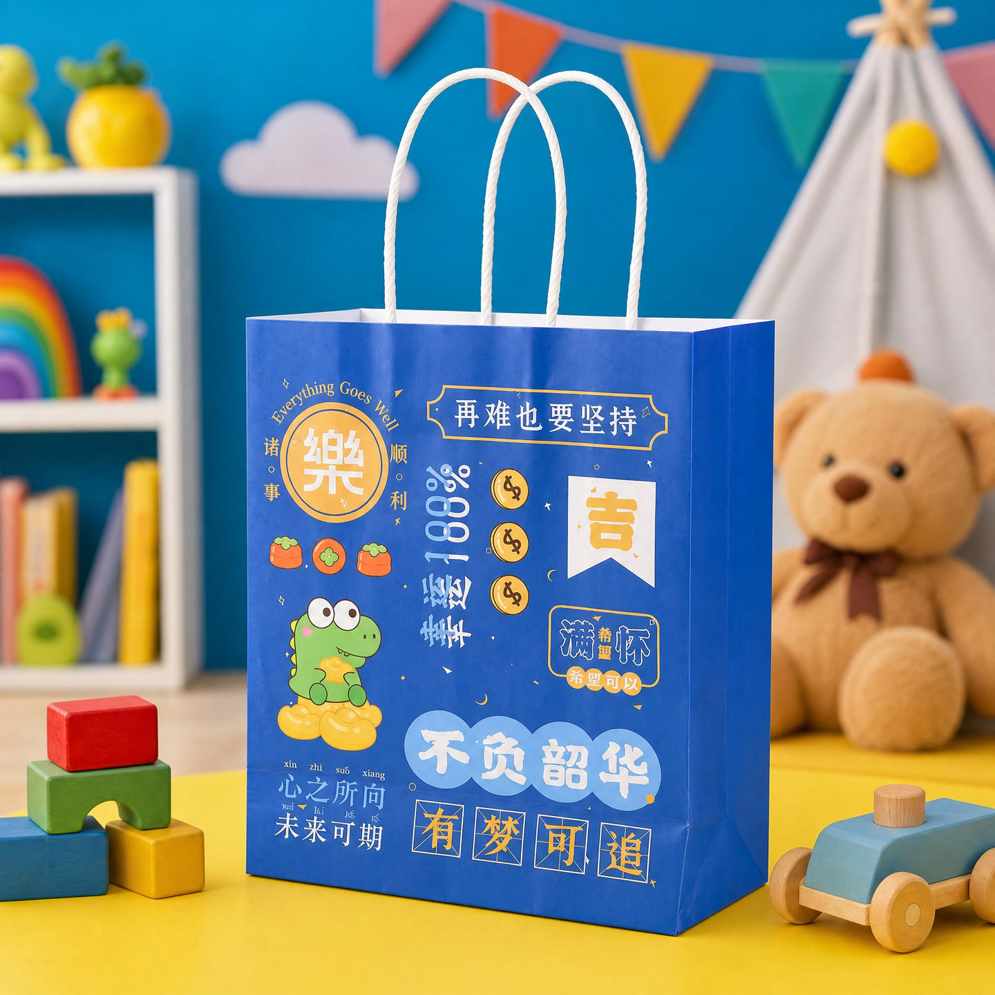 儿童牛皮纸袋幼儿园小号礼品大号礼物伴手礼纸质迷你手提包装袋