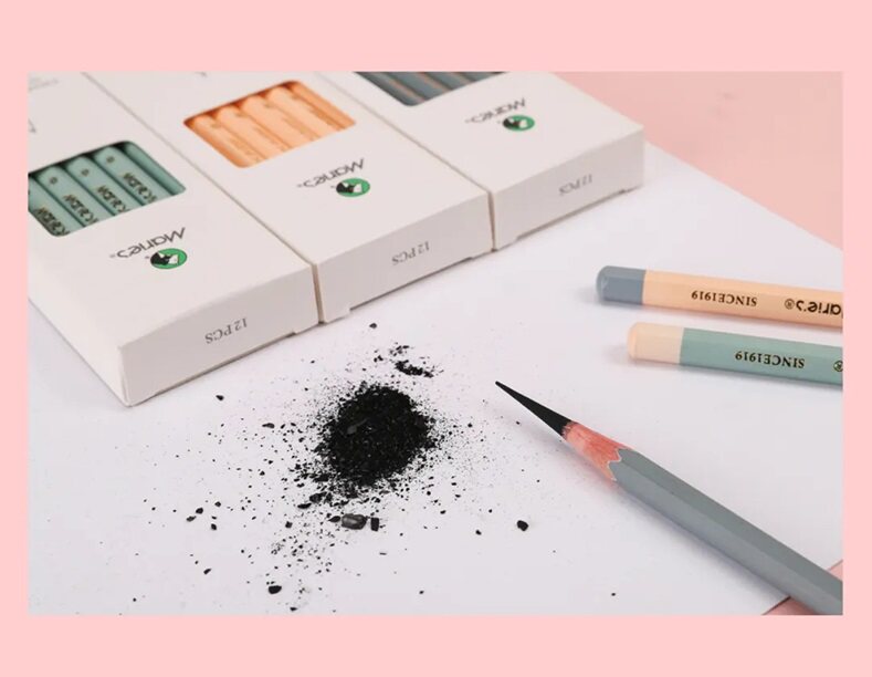 马利炭笔小清新款速写软性素描笔绘画初学者碳笔软中硬碳画铅笔