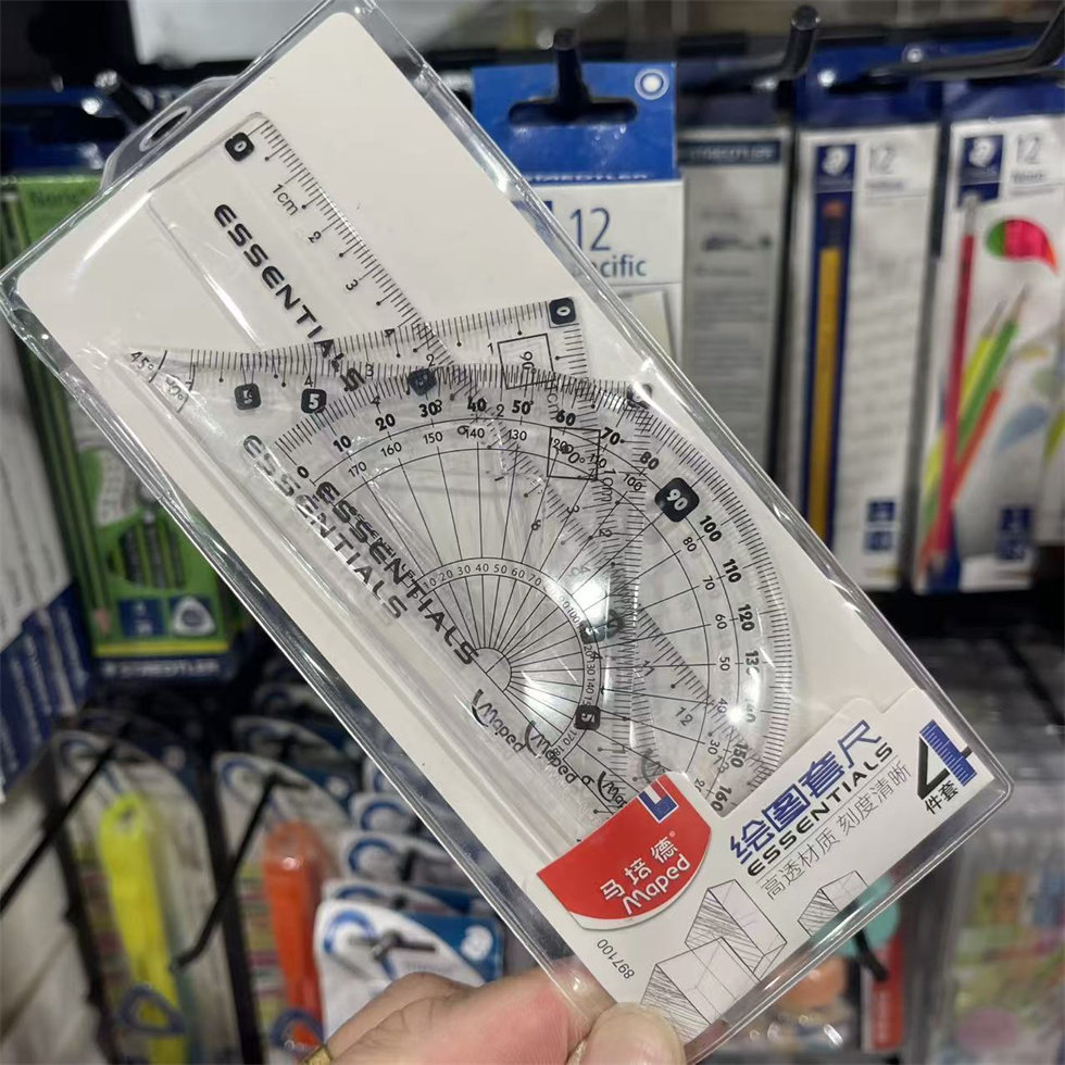 马培德15cm波浪直尺三角板