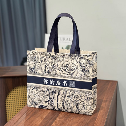 时尚加厚覆膜无纺布手提袋定制女服装店袋子鞋童装袋礼品包装高档