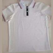 T恤POLO衫 中小学生校服纯棉短袖 白领拼藏蓝杠加红杠定制 夏款 短袖