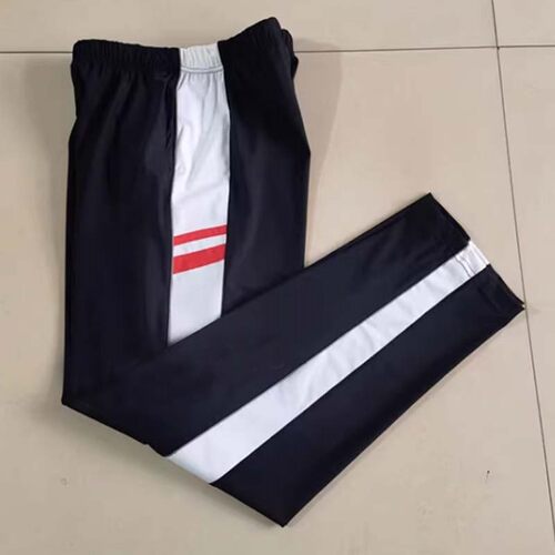 两条短红杠直筒校服裤子
