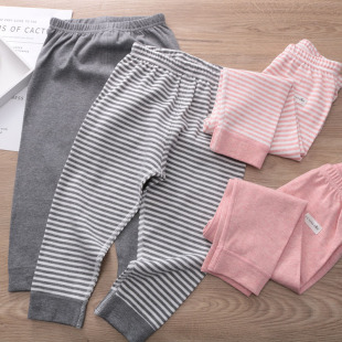 衬裤 男童女童宽松宝宝家居睡裤 秋冬纯棉无骨磨毛秋裤 2件装