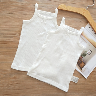 女童纯白款网眼吊带打底夏季薄款凉快透气春秋内搭纯色吊带无荧光