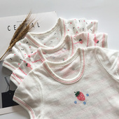 3件女童夏季 凉快透气中小童 女宝宝全棉半袖 纯棉网眼短袖 超薄款