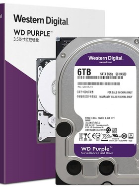 西部数据(WD)紫盘 6TB SATA6Gb/s 64M 监控硬盘(WD60EJRX)