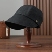 香云纱鸭舌帽重磅桑蚕丝透气显脸小加宽帽檐百搭棒球帽防晒遮阳帽