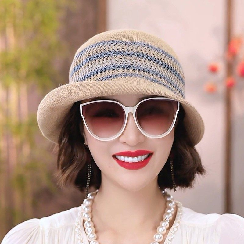 苎麻帽子女夏时尚百搭防晒遮阳帽亲肤透气防紫外线可折叠编织草帽