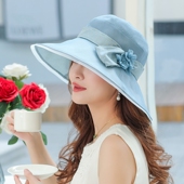 布塔遮阳帽女夏季 防晒防紫外线真丝帽大沿出游百搭亲肤桑蚕丝凉帽