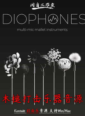 木槌打击乐器音源Sonokinetic Idiophones马林巴琴木琴钟琴音色