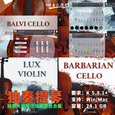 古典大提琴和小提琴独奏音色