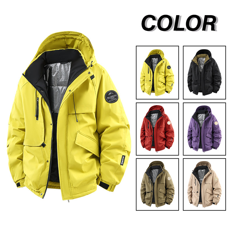 秋冬季新款男女连帽休闲宽松石墨烯棉服