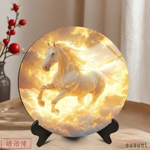 骏马奔腾马到成功相框摆件家庭书房客厅新年聚财招财高级装饰摆台