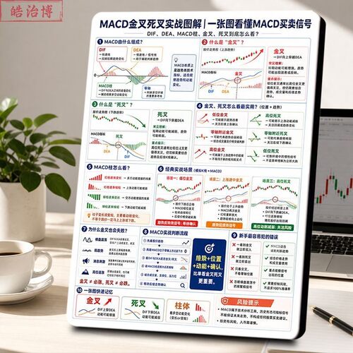 MACD金叉死叉实战图解相框摆件股市指标买卖信号学习桌面装饰摆台