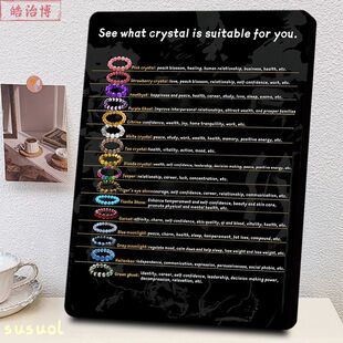 适合你的水晶英文版解析相框水晶店宣传海报展示板手串店摆摊摆台