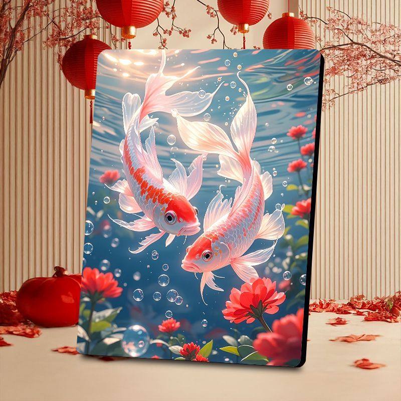 蝴蝶锦鲤好运连连如鱼得水摆台新年客厅精致招财装饰电视柜摆件,家居饰品,相框/画框,淘宝优惠券,粉丝福利购,淘宝优惠卷