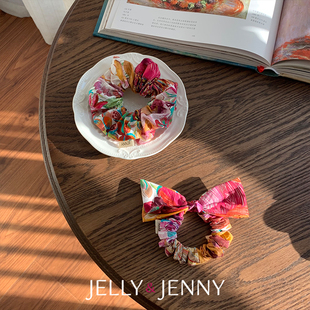 海洋之花发圈liberty女头绳发绳高级感气质碎花蝴蝶结森系发箍