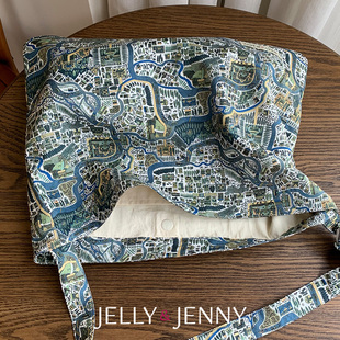 图案地图liberty斜挎包帆布包女包帆布袋大容量复古百搭B46