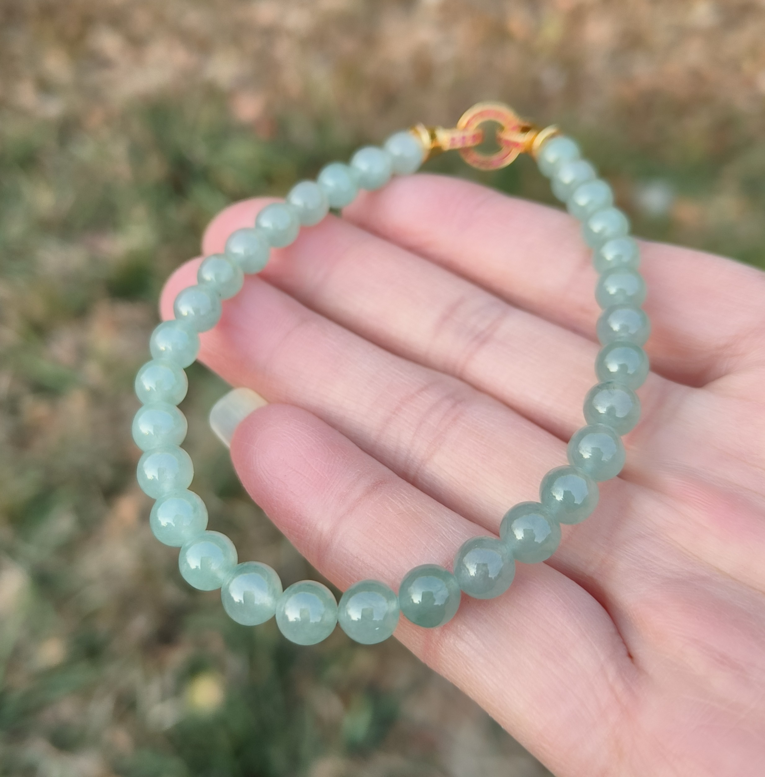 卡6.4mm冰蓝绿翡翠手串手链天然缅甸翡翠A货玉石圆珠31颗送证书,珠宝/钻石/翡翠,手链/手串,淘宝优惠券,粉丝福利购,淘宝优惠卷