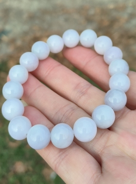 卡11mm细糯种蓝紫色翡翠手串天然缅甸翡翠A货玉石圆珠18颗送证书