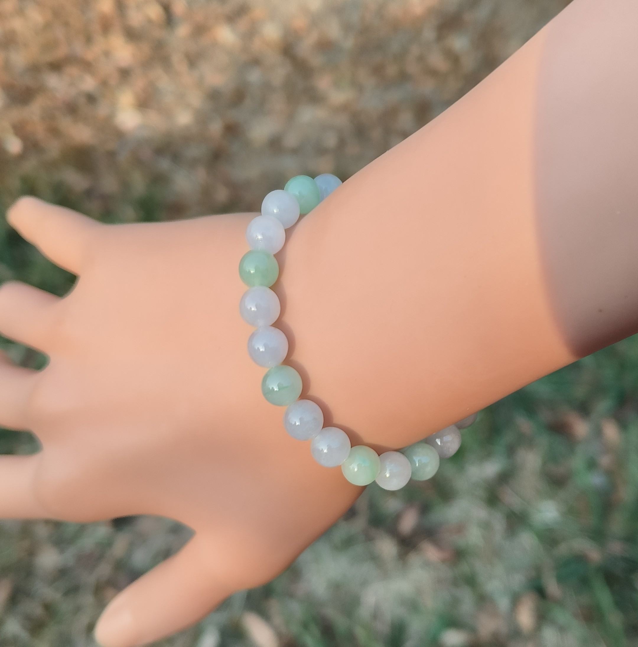 卡7mm紫绿双彩翡翠手串手链纯天然缅甸翡翠A货玉石圆珠27颗送证书,珠宝/钻石/翡翠,手链/手串,淘宝优惠券,粉丝福利购,淘宝优惠卷