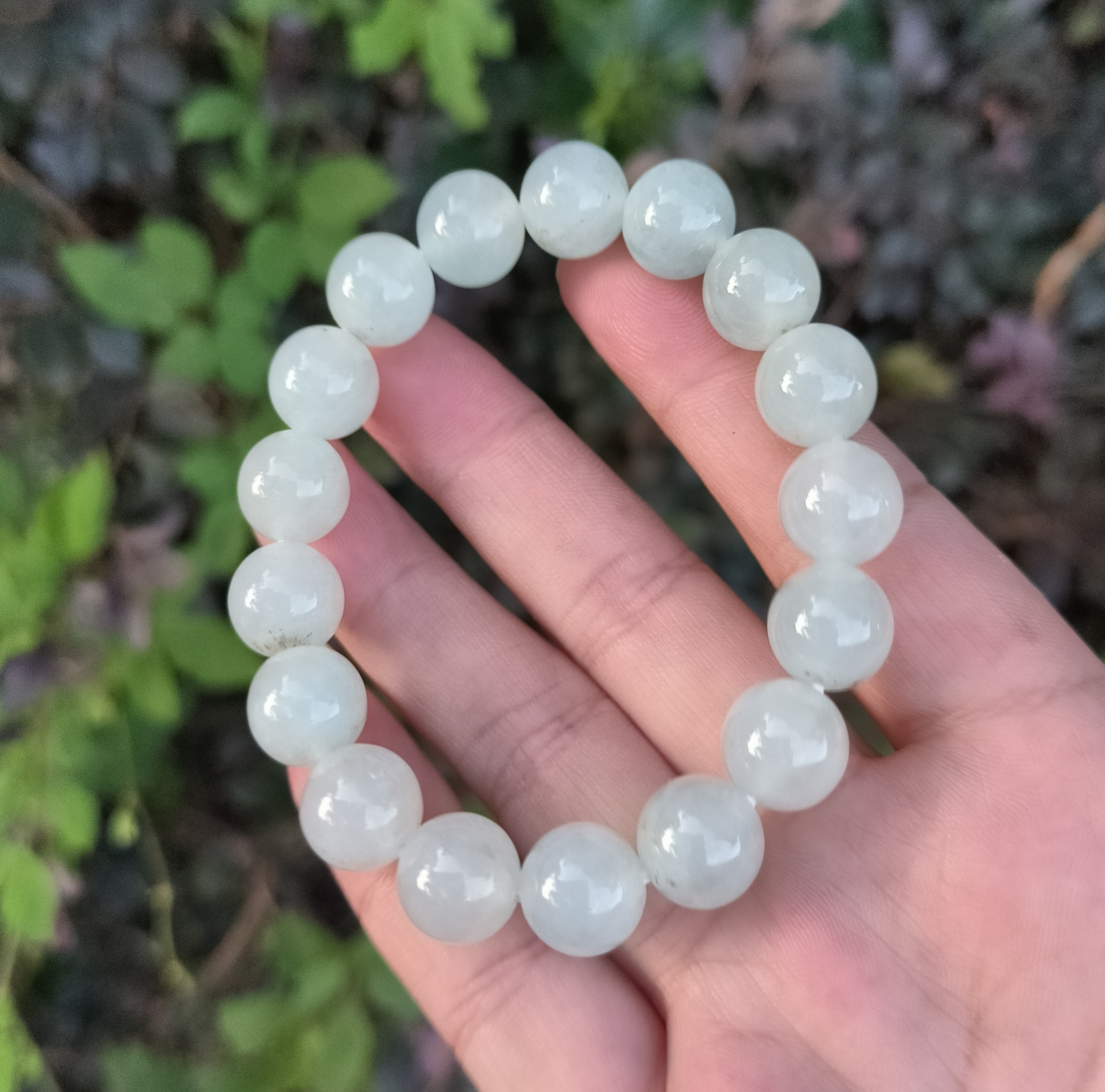 卡11.8mm翡翠晴绿色手串手链天然缅甸翡翠A货玉石17颗送证书
