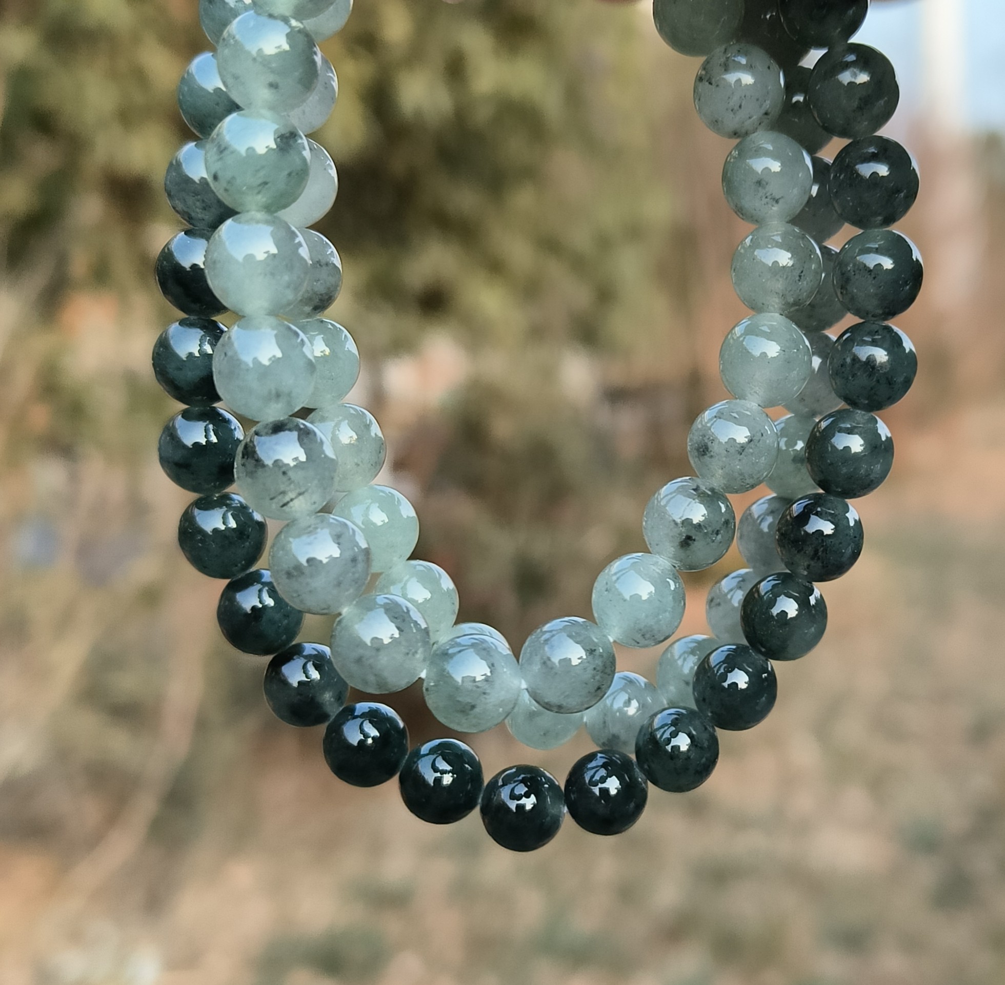 卡8mm渐变色冰乌鸡翡翠项链手链天然缅甸A货玉石圆珠80颗送证书,珠宝/钻石/翡翠,手链/手串,淘宝优惠券,粉丝福利购,淘宝优惠卷