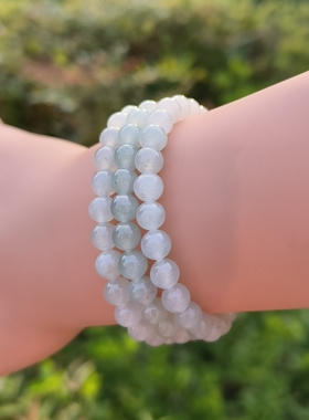 卡6mm冰种晴底项链手链绕手三圈天然缅甸翡翠A货105颗送证书