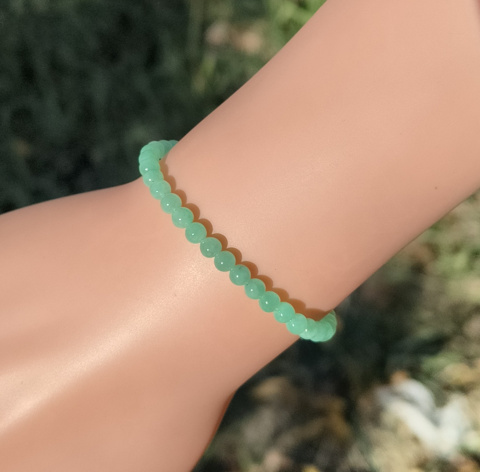 卡3.9mm冰果绿小米珠手串手链天然缅甸翡翠A货玉石圆珠49颗送证书