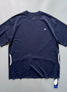 D646速干轻盈有弹力 日系cityboy小领口速干短袖t恤男宽松口袋t恤