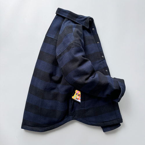 巨帅加厚80绒复古格子衬衫羽绒服