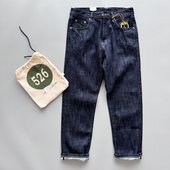 526与马丁靴jue配14oz牛仔裤 真正红边赤耳丹宁原牛原色直筒牛仔裤