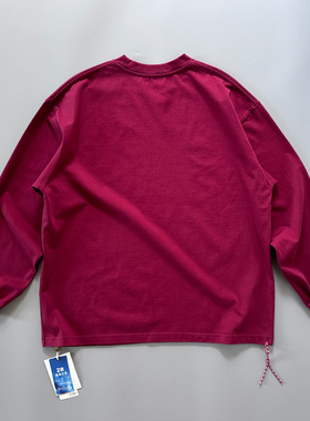 喜欢重磅T恤的来！beams平替小红绳长袖T恤纯棉重磅小领口宽松t恤