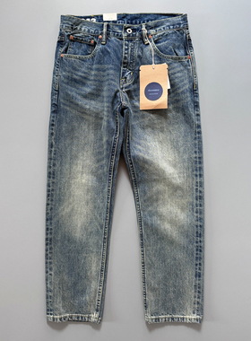 333版型很到位14oz原牛窄幅牛仔裤 合身直筒水洗赤耳丹宁牛仔裤男