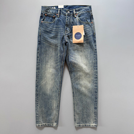 333版型很到位14oz原牛窄幅牛仔裤 合身直筒水洗赤耳丹宁牛仔裤男