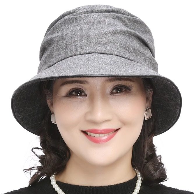 春季毛呢中年妈妈奶奶老人帽子