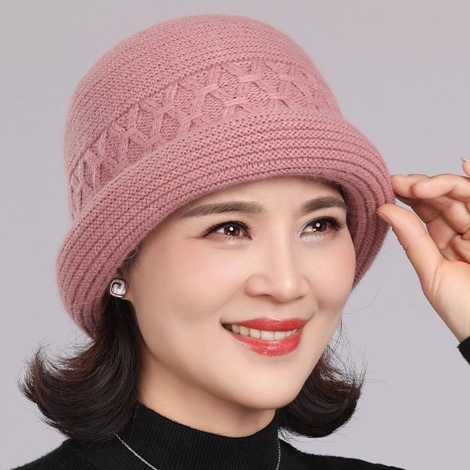 中老年人妈妈保暖毛线帽帽子