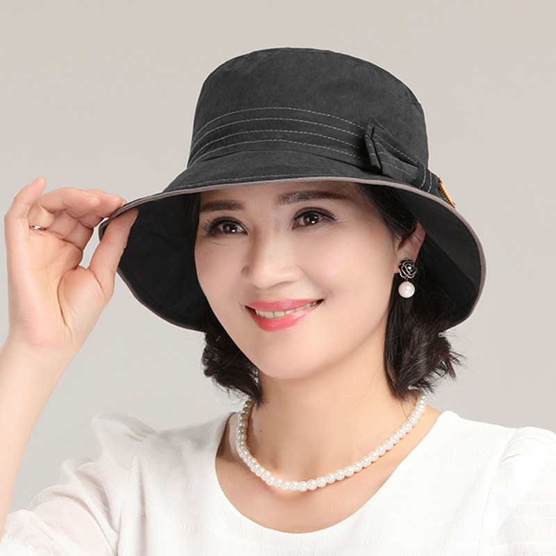 中老年人帽子女春秋渔夫帽老人奶奶老太太老年人盆帽妈妈薄款布帽