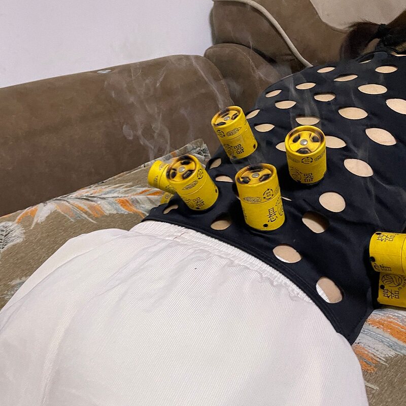 怎么自己在家艾灸后背腧穴背部艾灸衣器具第五椎腰椎键盘腰部