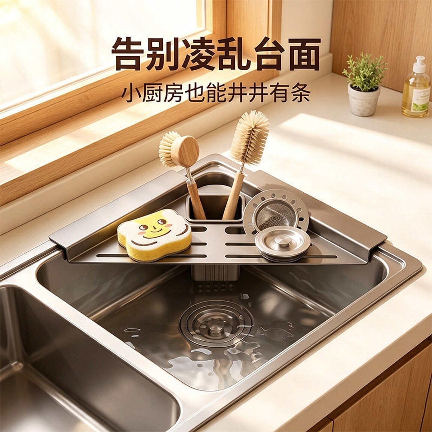 水槽转角带杯沥水架厨房三角沥水架水槽边洗碗抹布拐角收纳架碗碟