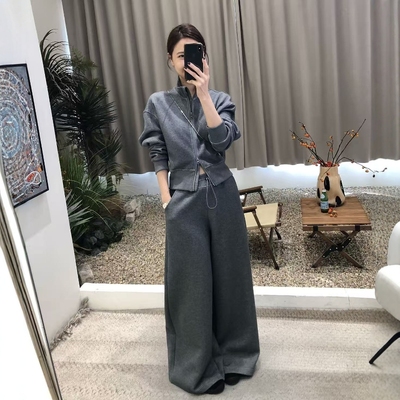 美式立领休闲运动套装女秋季时尚