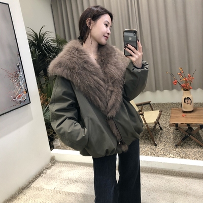 2025冬季新款短款羽绒服女狐狸毛