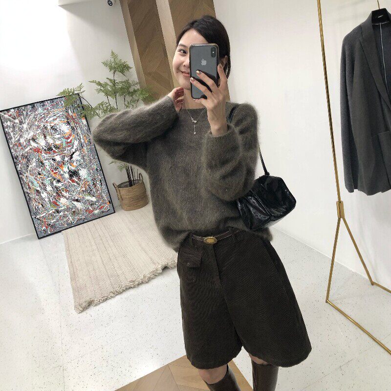 羊绒羊毛桑蚕丝女秋冬拉毛毛衣