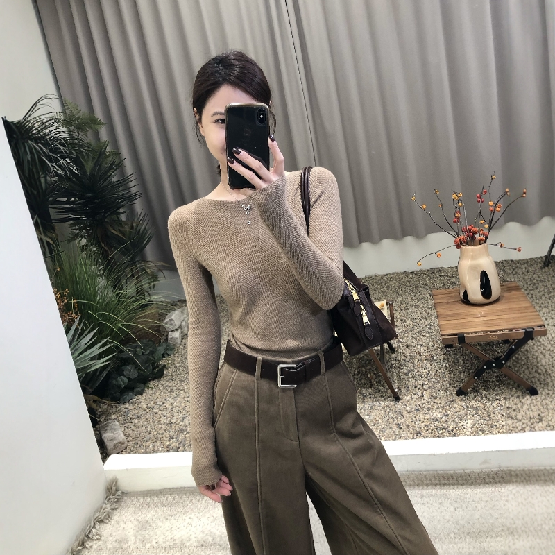 2025年无缝100%羊毛针织衫女水波