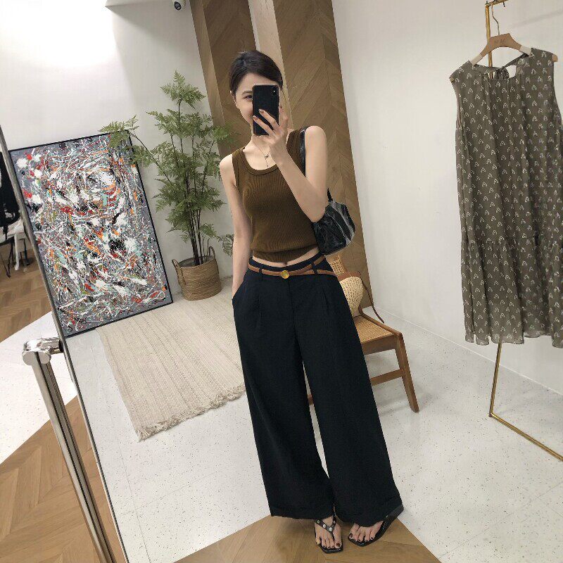 2026夏季新款慵懒风阔腿休闲裤女薄款大码宽松显瘦抗皱气球裤长裤 - 实物图